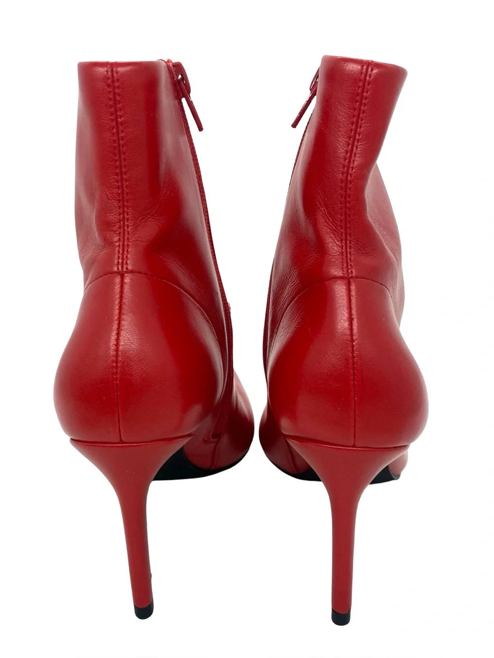 Jeffrey Campbell Nixie Red Pointed Toe Ankle  Stiletto Boots Size 6 Booties